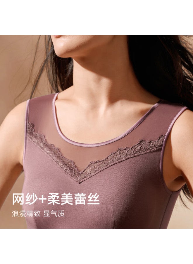 Maniform [light Shaping] Women's Thermal Vest With Lycra And Padded Mango Cup, Thickened Winter Seamless Back Slim Fit Base Layer - Image 2