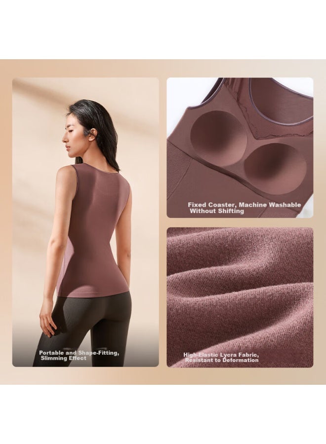 Maniform [light Shaping] Women's Thermal Vest With Lycra And Padded Mango Cup, Thickened Winter Seamless Back Slim Fit Base Layer - Image 3