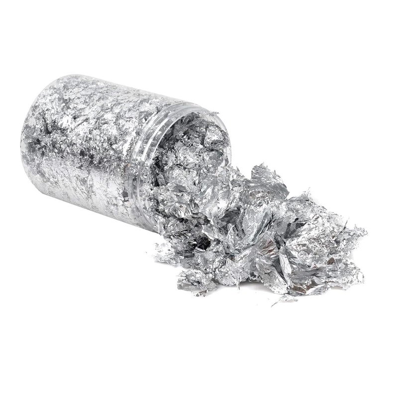 Silver Leaf FlakesGold Foil Flakes for Resin5g Metallic Foil Flakesfor Nail Art Painting Crafts Resin Jewelry Making  DIY CraftsSlime and Resin Jewelry Making