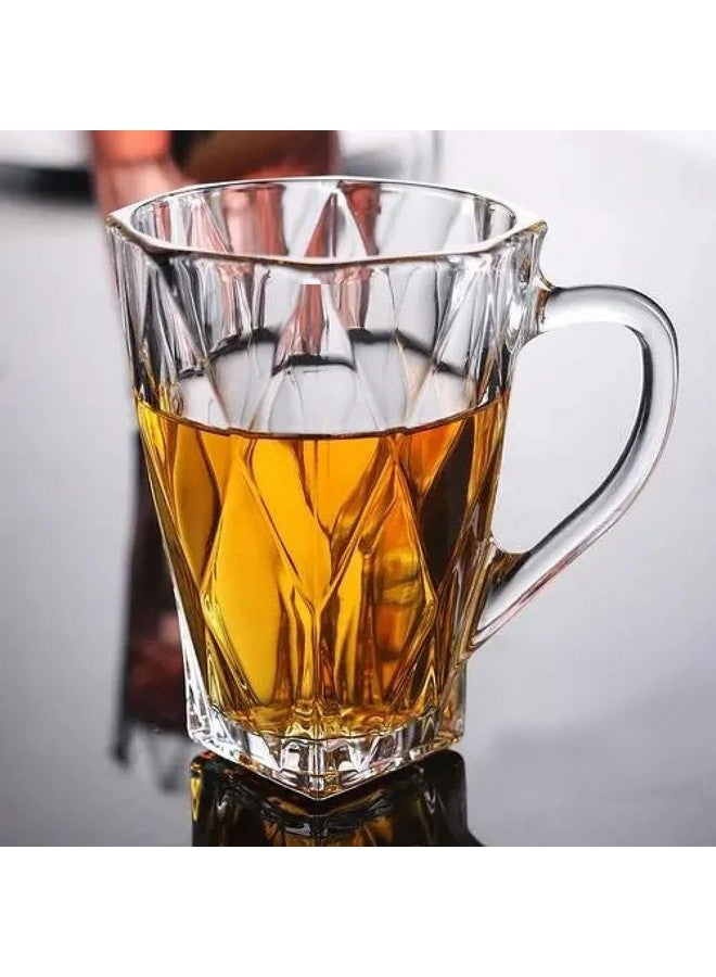 VILON Italian Premium Glass Tea Cup Set | Coffee Mugs with Handle Transparent Drinking Cup for Milk, Cappuccino, Hot Chocolate & Cold Beverages | 175ml | Set of 6 (CHEX Teacup 175ML 6) - Image 2