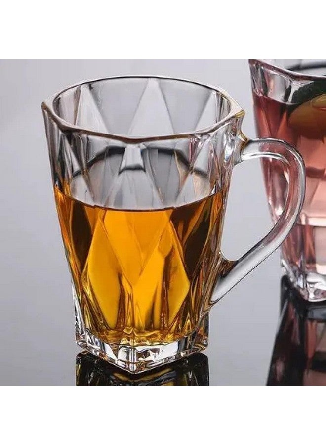 VILON Italian Premium Glass Tea Cup Set | Coffee Mugs with Handle Transparent Drinking Cup for Milk, Cappuccino, Hot Chocolate & Cold Beverages | 175ml | Set of 6 (CHEX Teacup 175ML 6) - Image 1