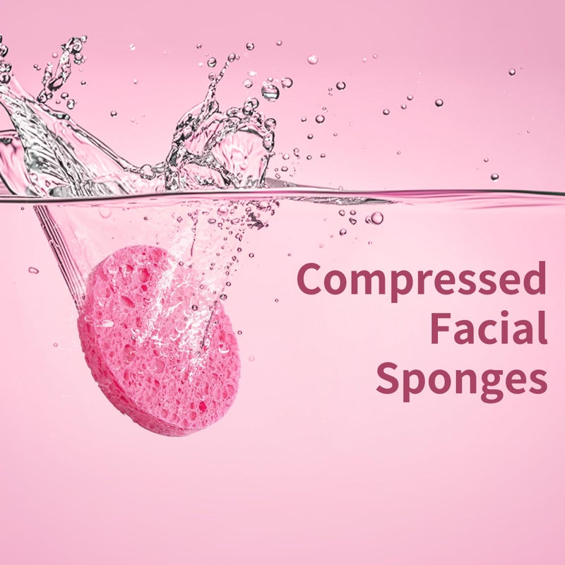 derloyo 100-Count Compressed Facial Sponges, Natural Cellulose Face Sponges for Cleansing, Exfoliating, Washing face, Makeup Removal, and Spa Use - Travel Skincare Essentials for women - Image 2