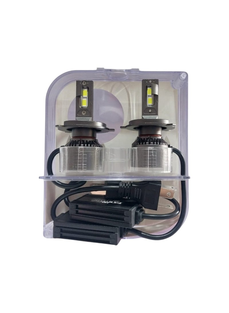 Farouk طقم مصابيح أمامية للسيارة M10 H4 LED بقوة إضاءة 6000 لومن، أي بزيادة تصل إلى 300% - Image 1