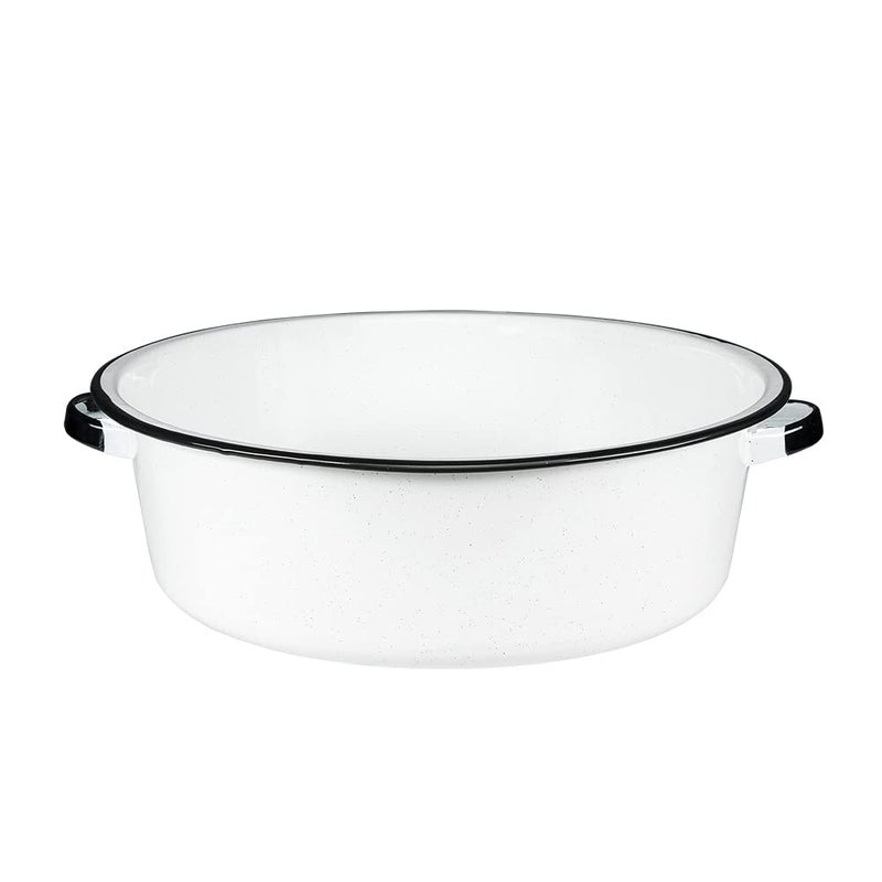 Granite Ware Enamel on Steel Dish Pan 15Quart Capacity  Sturdy Side Handles for Easy Lifting  Versatile for Boiling Canning Preparing Large Batches of Meals Speckled White