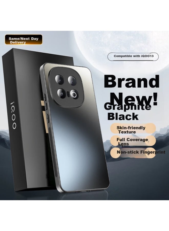 Hotfire Ag Frosted Matte Phone Case For Vivo Iqoo 13, Full Coverage Ultra Thin Anti-Drop Anti-Fingerprint Protection Case - Graphite Black