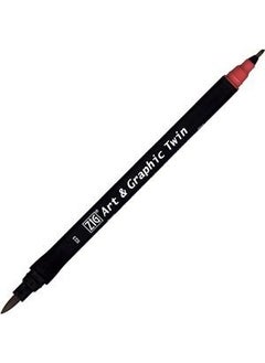 Art&Graphic Twin Double Ended Felt Graphic Pen 023 Wine Red