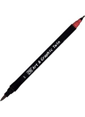 Zig Art&Graphic Twin Double Ended Felt Graphic Pen 023 Wine Red 