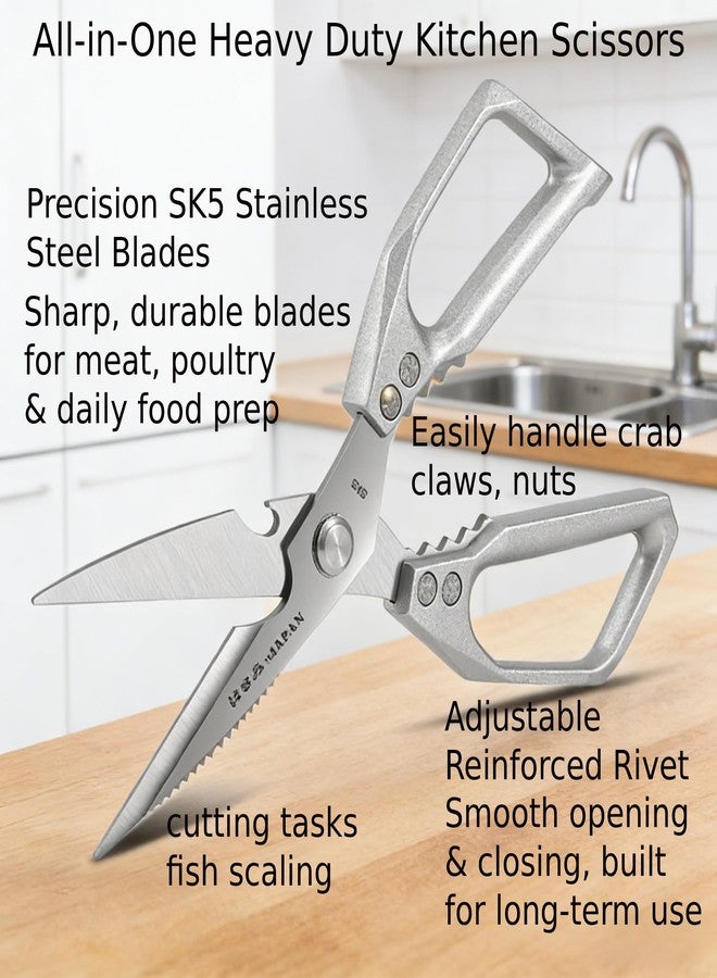 Damila Kitchen Scissors with Safety Tip Cover, Heavy Duty Stainless Steel Kitchen Shears for Poultry, Meat & Food Prep, Dishwasher Safe Ergonomic Handle - Image 5