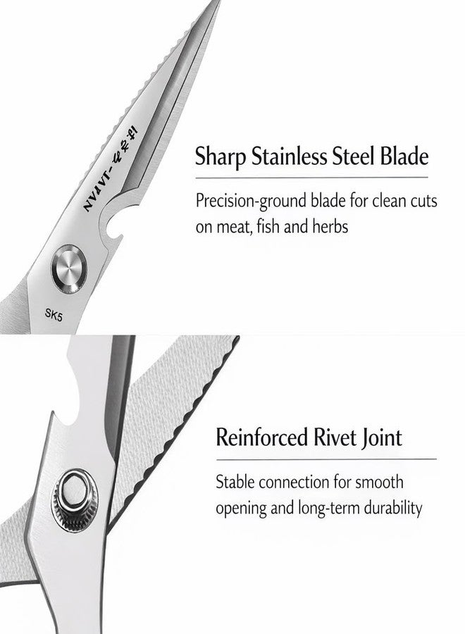Damila Kitchen Scissors with Safety Tip Cover, Heavy Duty Stainless Steel Kitchen Shears for Poultry, Meat & Food Prep, Dishwasher Safe Ergonomic Handle - Image 2