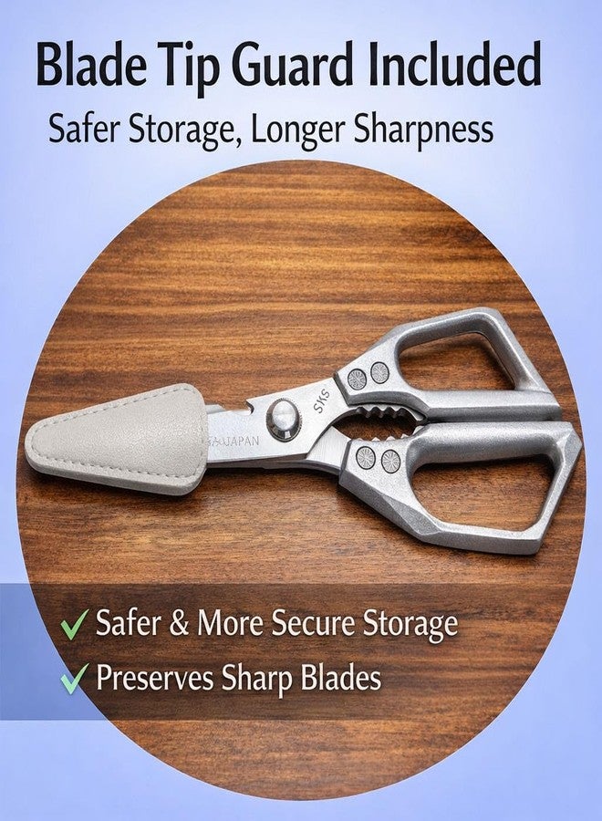 Damila Kitchen Scissors with Safety Tip Cover, Heavy Duty Stainless Steel Kitchen Shears for Poultry, Meat & Food Prep, Dishwasher Safe Ergonomic Handle - Image 4