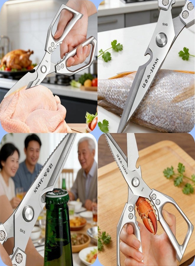 Damila Kitchen Scissors with Safety Tip Cover, Heavy Duty Stainless Steel Kitchen Shears for Poultry, Meat & Food Prep, Dishwasher Safe Ergonomic Handle - Image 3