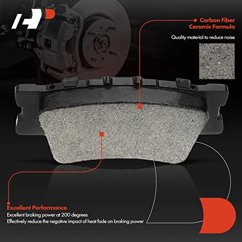 A-Premium مجموعة وسادات فرامل سيراميك خلفية A-Premium متوافقة مع موديلات مختارة من تويوتا، لكزس وبونتياك - أفالون 2007-2021، كامري، ماتريكس، RAV4، ES300h، ES350، HS250h، فايب، مع أدوات التركيب، 4 قطع - Image 3