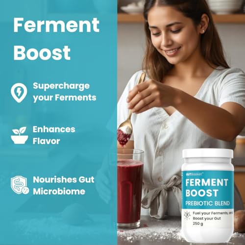 Gutbasket Ferment Boost (250g) - Prebiotic Blend to Enhance Fermentation of Kanji, Vegetable, Kefir | Boosts Probiotics & Improves Flavor | Supports Faster, Healthier Ferments | Vegan, Gluten-Free, Non-GMO - Image 2