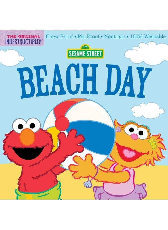 Indestructibles Sesame Street Beach Day Chew Proof Rip Proof Nontoxic 100 Washable Book for Babies Newborn Books Safe to Chew - Paperback