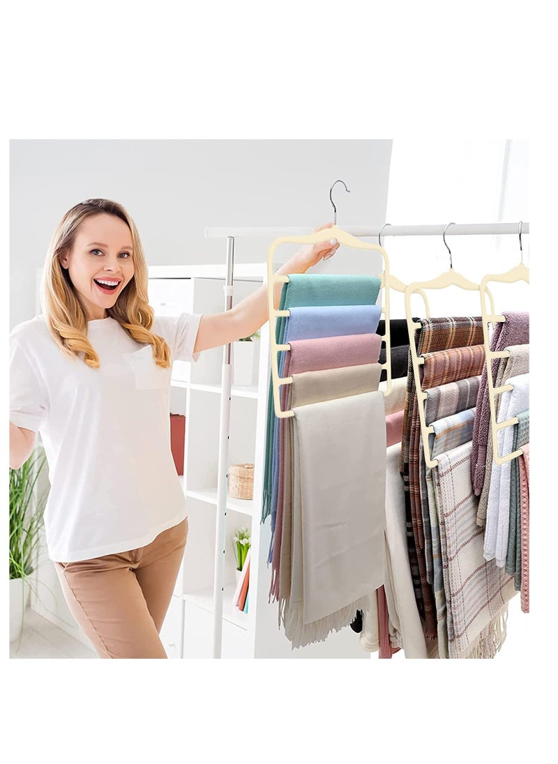 TYCOM Non-Slip Velvet Pants Hangers - (6 Pack) Ultra Thin Space Saving 360 Degree Swivel Hook Pants Hangers Hold Up -to 10 Lbs - Pants 6pcs Beige  - Image 3