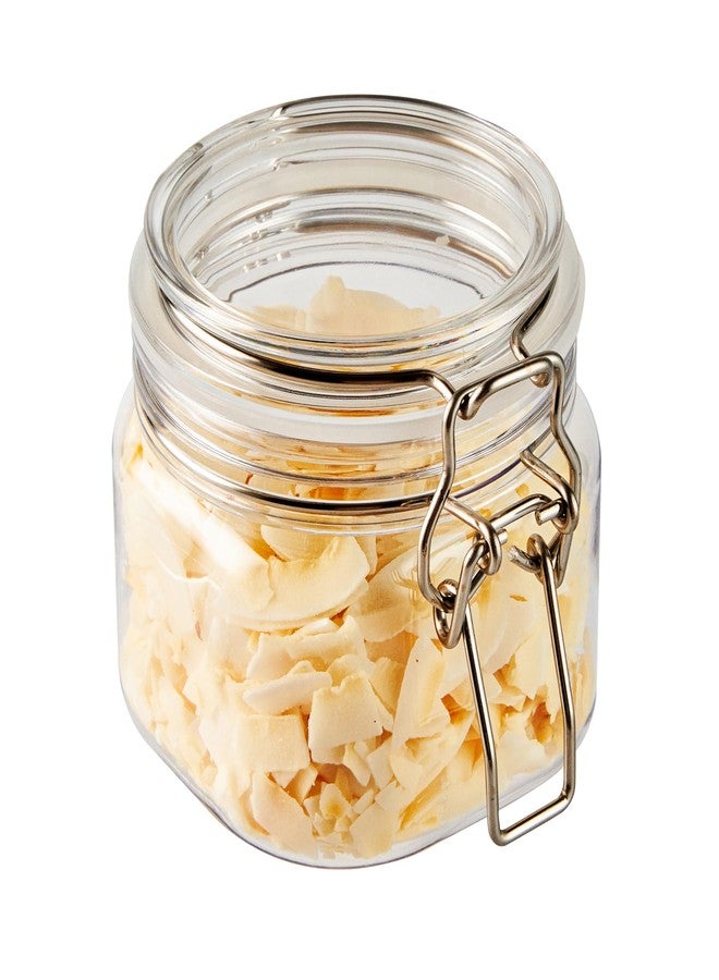 Restaurantware-Met Lux 14 Ounce Hinged Food Storage Jars, 2 Airtight Jars With Lids - Rubber Gasket, Wide Mouth, Clear Plastic Square Canisters, For Kitchen And Pantry Storage Of Bulk Dry Food - Image 2