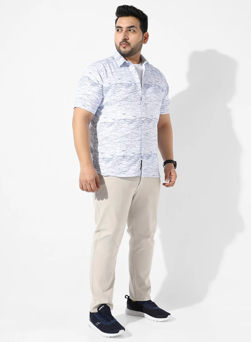Instafab Plus  Contrast Heathered Shirt for Men | Best Price UAE