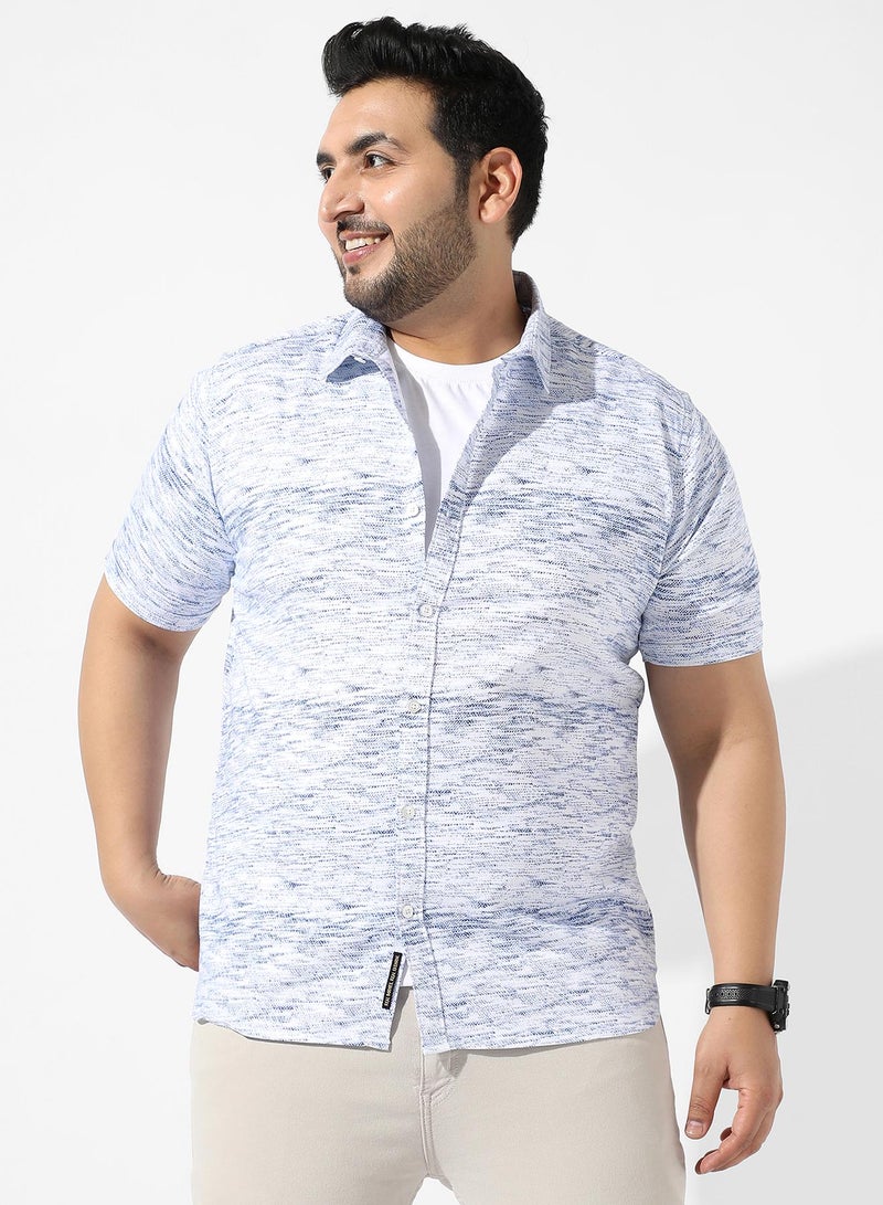 Instafab Plus Contrast Heathered Shirt - Image 1