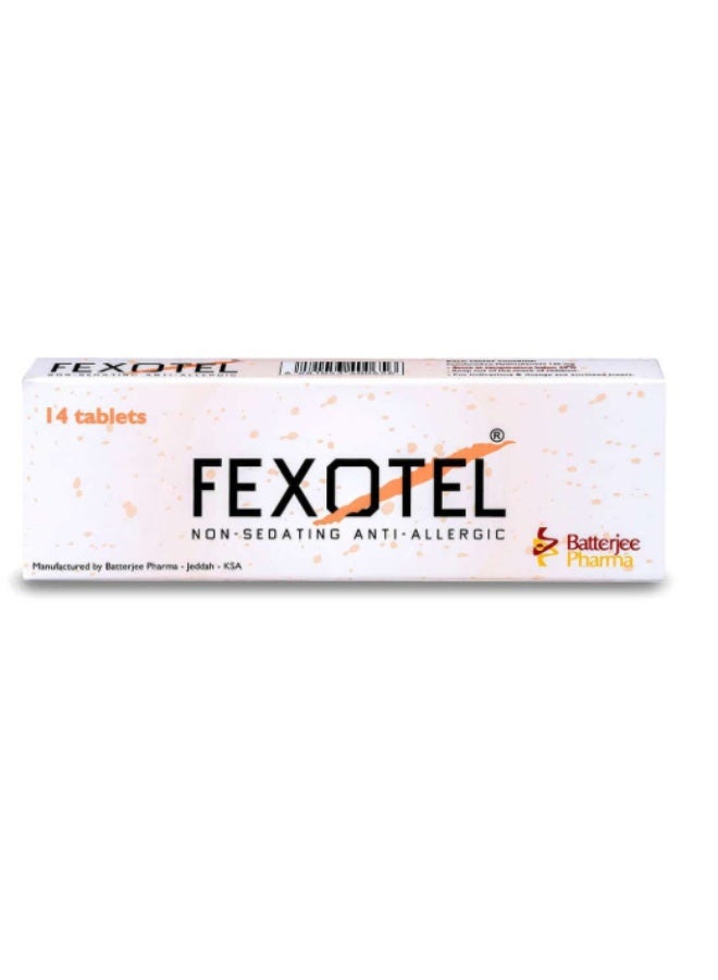 Fexotel 120 mg Tablets – Allergy Relief Fexofenadine (14 pcs)
