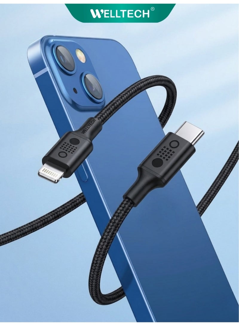 WELLTECH Type C to Lightning 60W Fast Charging Cable iPhone Power Delivery High Speed Data Sync Durable Charging Cord for iPhone 14 13 12 WELLTECH TC133 - Image 3