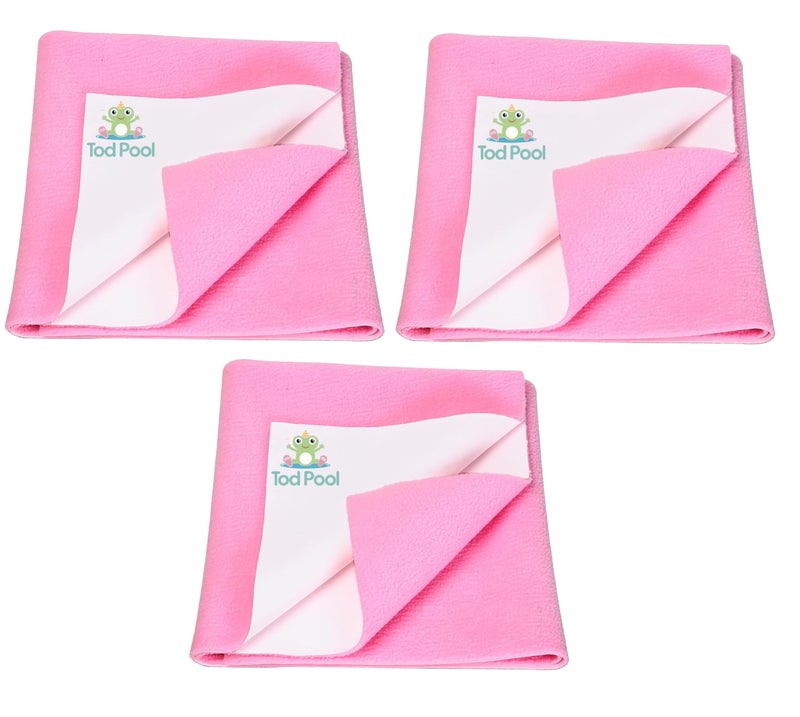 Tod PooL Breathable Bed Protector | Anti-Piling Fleece Extra Absorbent Washable | Waterproof Quick Dry Sheet | Bed Protector Sheet for Kids and Adults (3, Pink, Double Bed Size (260x200cm)) - Image 1
