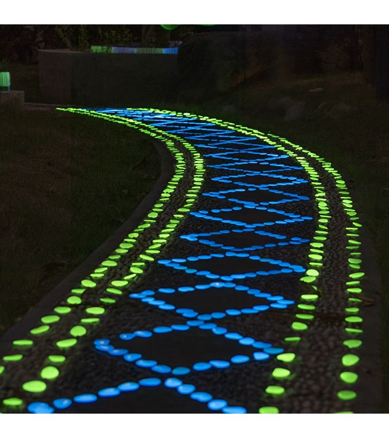 White Glow In The Dark Pebbles 32 Pieces Shining Night Stones For Fish Tank Pond Courtyard Halloween Walkway Decorative Landscaping - Image 5