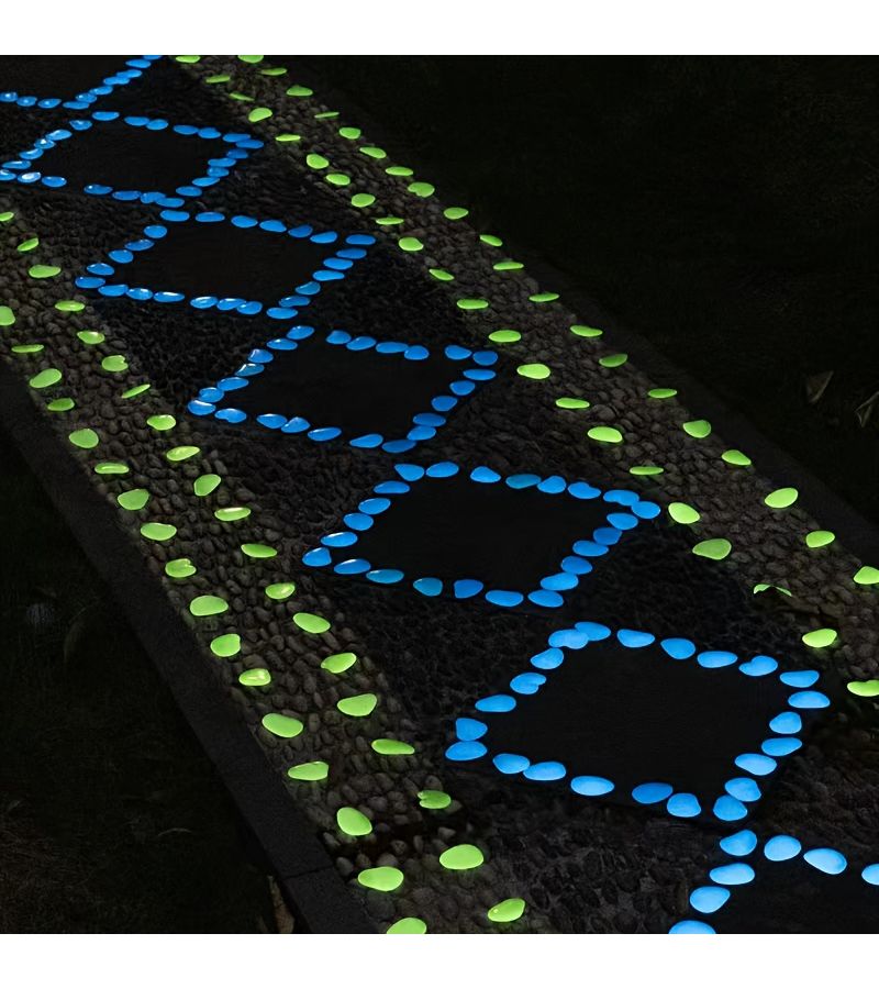White Glow In The Dark Pebbles 32 Pieces Shining Night Stones For Fish Tank Pond Courtyard Halloween Walkway Decorative Landscaping - Image 3