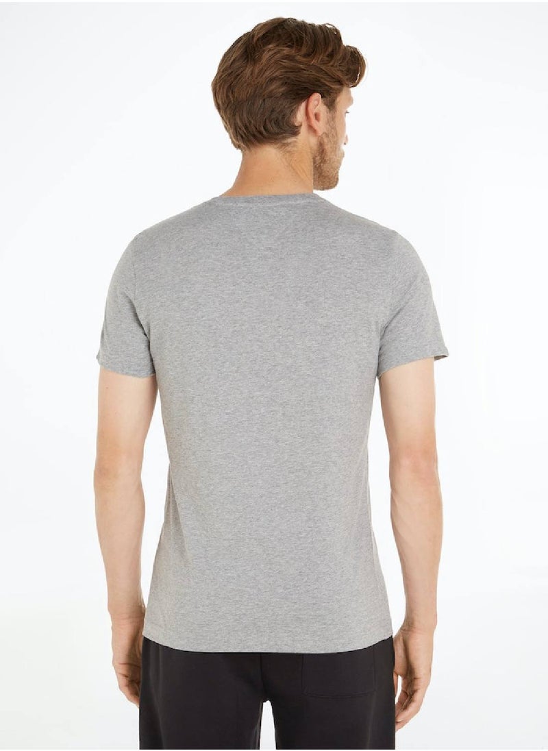 TOMMY HILFIGER - Men's V-Neck T-Shirt, Grey - Image 1