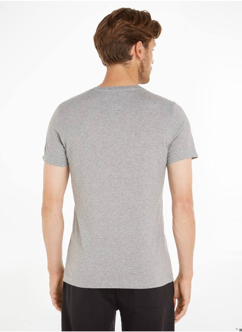 TOMMY HILFIGER - Men's V-Neck T-Shirt, Grey - Image 1