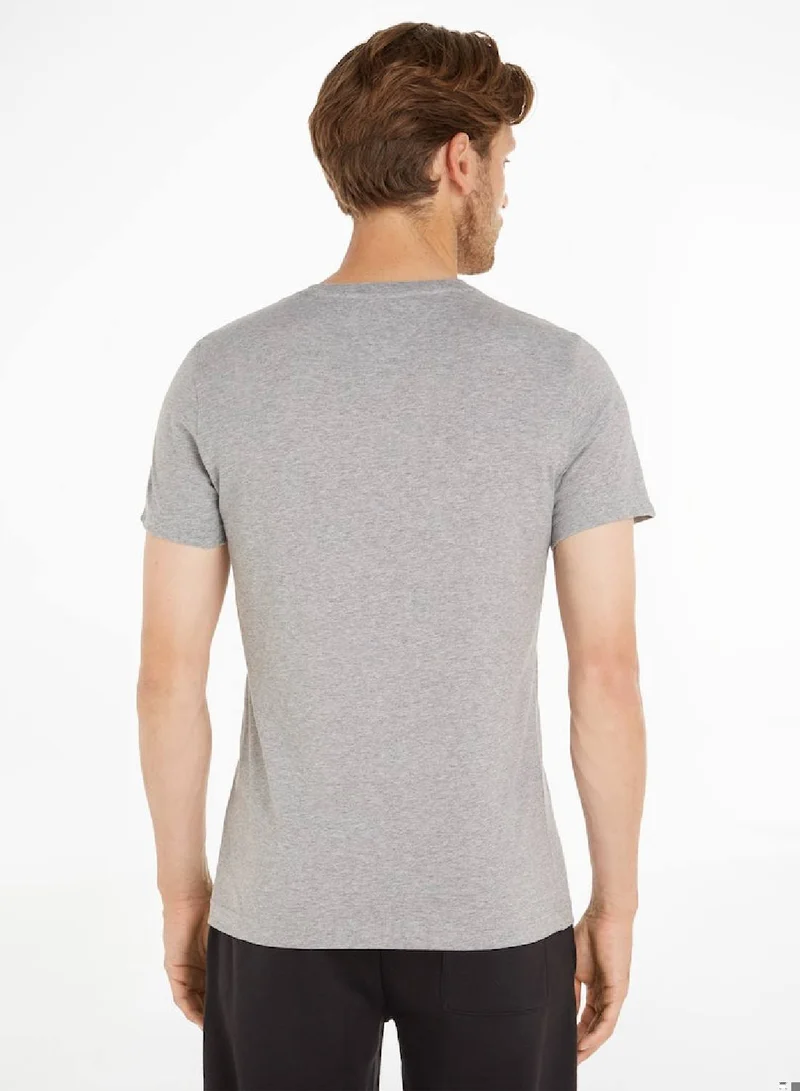 TOMMY HILFIGER LT GREY HTR V-Neck T-Shirt for Men | Best Price UAE