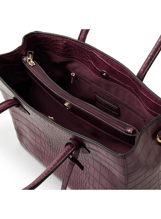 Accessorize London Women's Marooon Gemma croc handbag with adjustable strap |hand bags for women stylish |Shoulder bags for women | Work bag for woman - Image 4