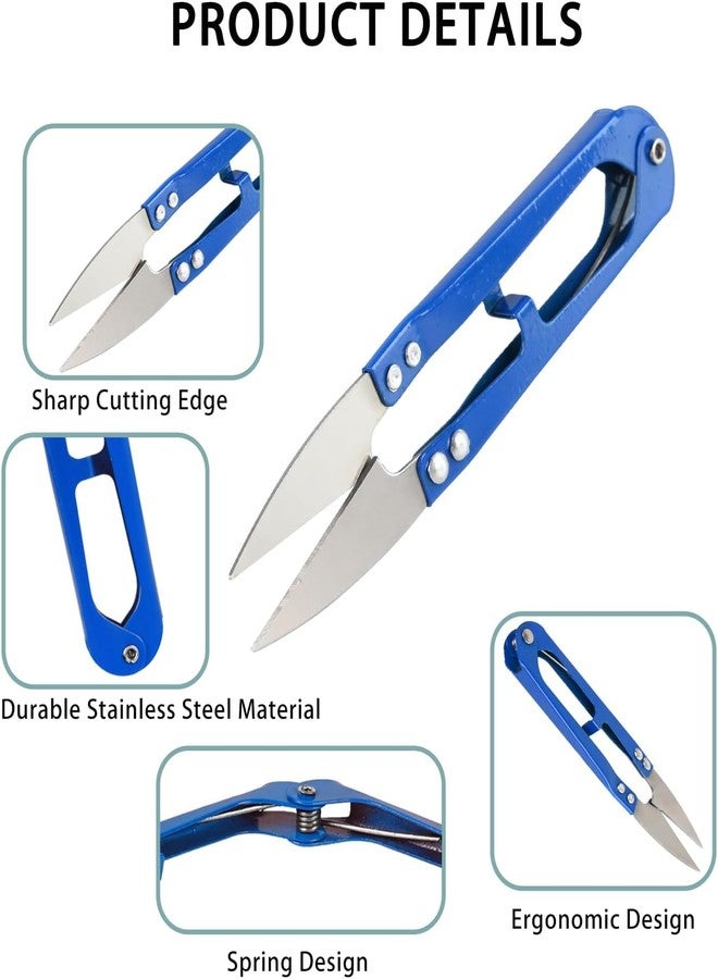 يو سي اي سي مقصات خيوط صغيرة من يو سي إي سي، مقاس 4.2 بوصة، مصنوعة من المعدن، لقص الخيوط، عبوة من 9 قطع بألوان الأحمر والأزرق والأسود، مناسبة لقص الأقمشة والتطريز. - Image 2