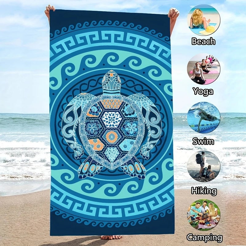 'S Popular Turtle Beach Towel Jit Dropshipping Digital Printing Factory Bath Towel Absorbent Quick-Drying Towel - Image 4