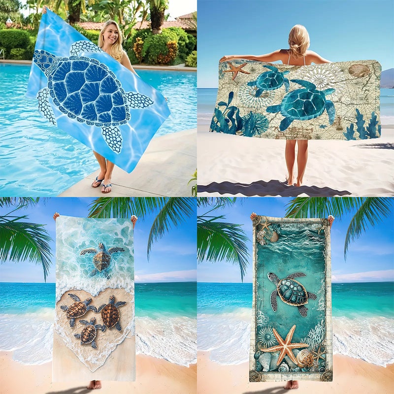 'S Popular Turtle Beach Towel Jit Dropshipping Digital Printing Factory Bath Towel Absorbent Quick-Drying Towel - Image 2