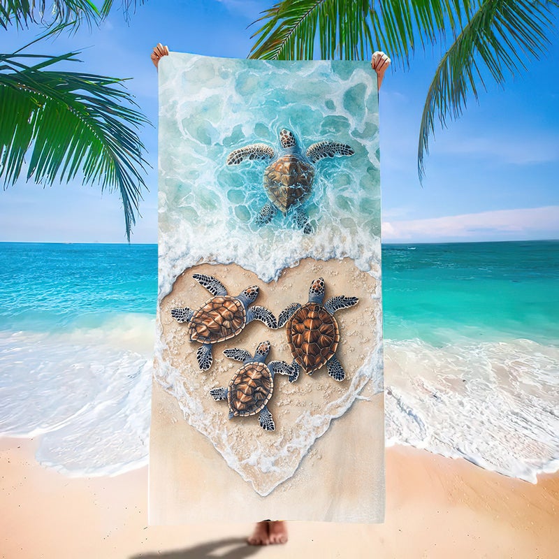 'S Popular Turtle Beach Towel Jit Dropshipping Digital Printing Factory Bath Towel Absorbent Quick-Drying Towel - Image 1
