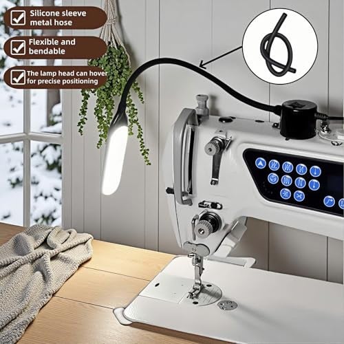 RyanDesign 30 LED Sewing Machine Light with Super Strong Magnetic Base -Fully Flexible Silicone Neck Task Lamp for Craft Tables,Drill Press,Desk,Workbench,Lathe & Music Stand - Eye Caring,No Flicker,Durable - Image 3