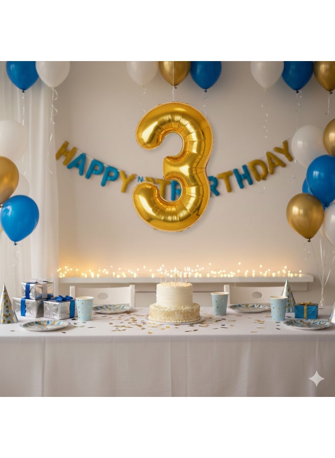 Toyland بالون فويل رقم 3 بحجم 16 بوصة، ذهبي - Image 2