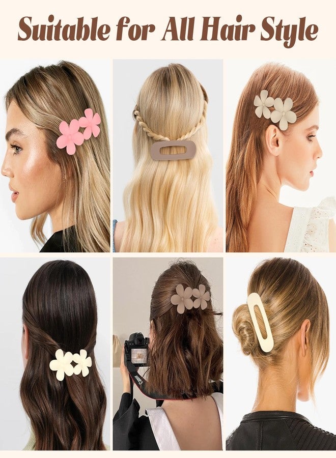 CURASA Flat Hair Clips for Women Girls 8pcs Flat Claw Clips 2 Styles Matte Claw Clips for Thick Thin Hair French Barrette Lay Hair Accessories for Women Girls - Image 3
