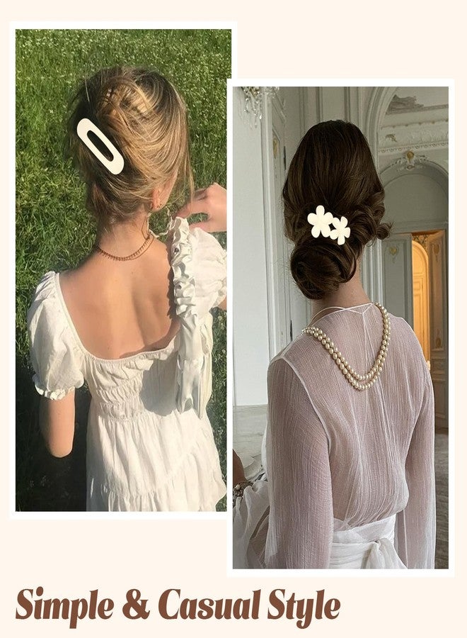 CURASA Flat Hair Clips for Women Girls 8pcs Flat Claw Clips 2 Styles Matte Claw Clips for Thick Thin Hair French Barrette Lay Hair Accessories for Women Girls - Image 4
