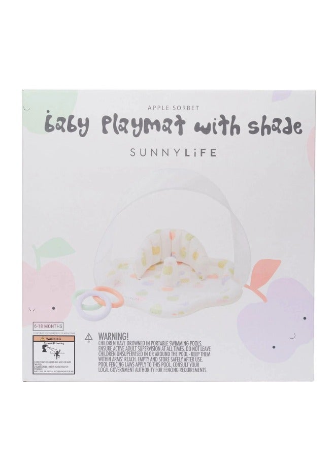Baby Playmat with Shade – Apple Sorbet Multi | Portable Outdoor Playmat | Baby Floor Mat | Travel  Mat | Kids Activity Mat | Ground Mat for Outdoor Use