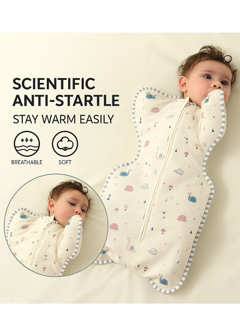 Y&D Cotton Baby Anti-surprise Swaddling Towel Sleeping Bag Baby Swaddle Sack Four Seasons Newborn Baby Anti-surprise Sleeping Bag Hold Infant Sleep Wrap Ultra-Soft Bamboo Swaddle Blanket Lightweight & Breathable Soft Bamboo Fabric Ideal for Newborns Reduces Startle Reflex Safe & Comfortable Sleep Perfect for Newborn Baby - Image 3