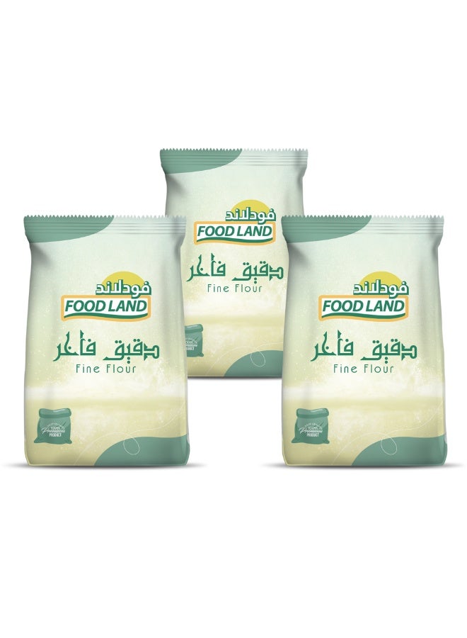 Set of 3 Flour Bags, 1kg Each