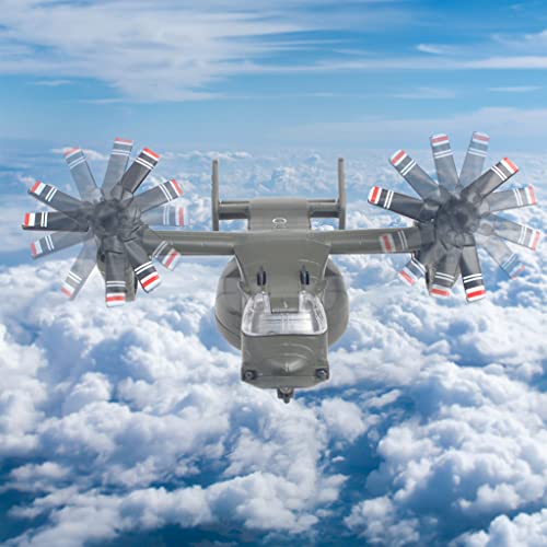 Ailejia Alloy Metal Airplane MV22 Military Osprey Transport Helicopter Toy Model Army Aircraft with Pull Back Fighter Toys Green - Image 5