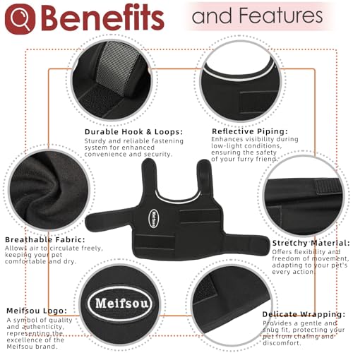 Meifsou Dog Anxiety Vest SkinFriendly Thunder Jacket for Dogs Dog Calming Shirt for Thunder Fireworks Vet Visits and Separation Keep Pet Calm Without Medicine Fit for Small Medium Large Dogs - Image 3