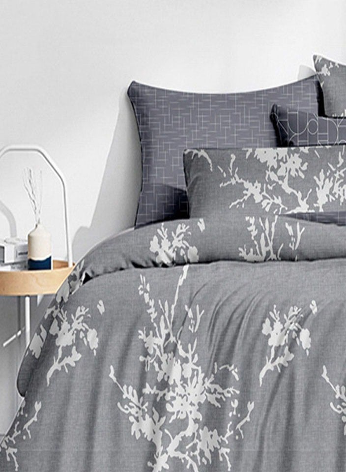 فيفوريت فيفرت طقم لحاف رمادي نقشة بألوان متعددة كينج نفرين طقم 6 قطع - Image 2