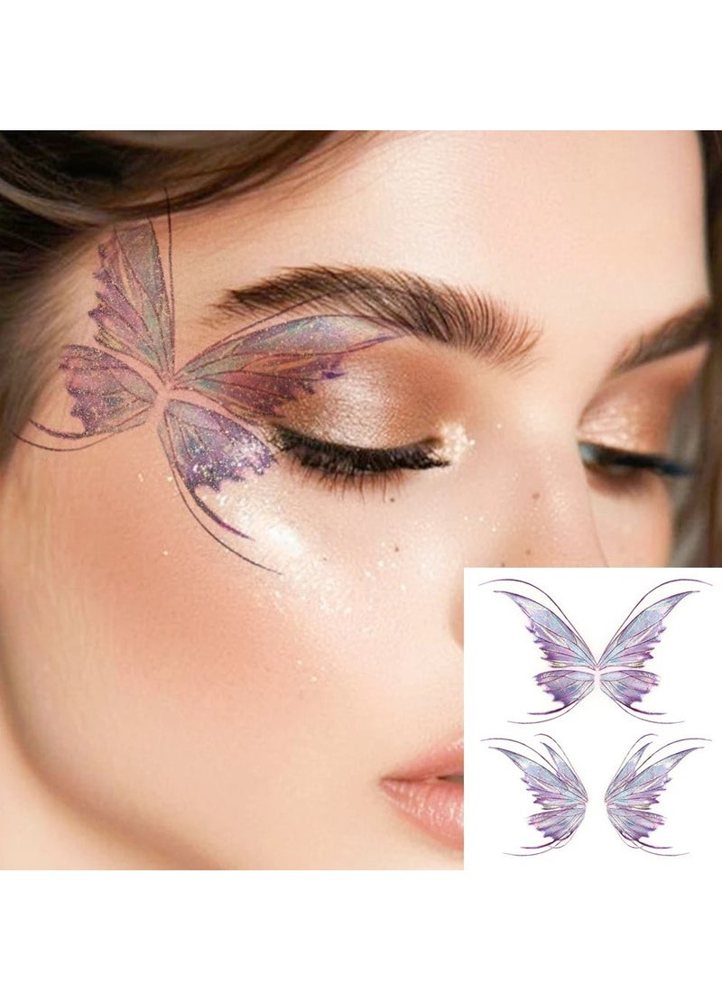 4-Piece Temporary Tattoo Stickers,3D Fairy Butterfly Wings – Waterproof Glitter Temporary Body Art for Women’s Makeup, Dance & Music Festivals  - Image 4