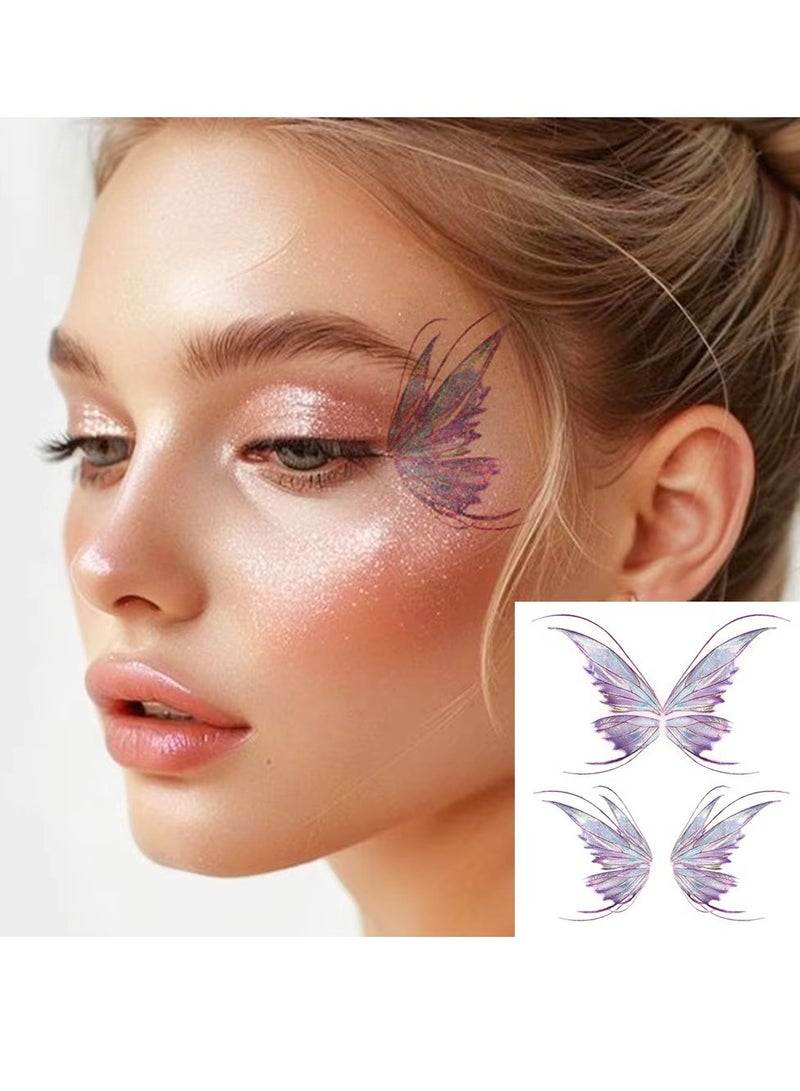 4-Piece Temporary Tattoo Stickers,3D Fairy Butterfly Wings – Waterproof Glitter Temporary Body Art for Women’s Makeup, Dance & Music Festivals  - Image 3