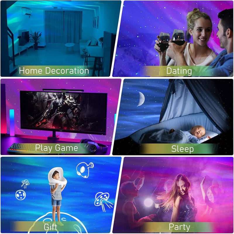 MERTTURM Galaxy Aurora Projector, 3 in 1 LED Northern Lights Star Projector, 6 White Noise Starry Moon Light with Bluetooth Speaker for Adult Kids Gift, Bedroom, Room Decor - Image 3