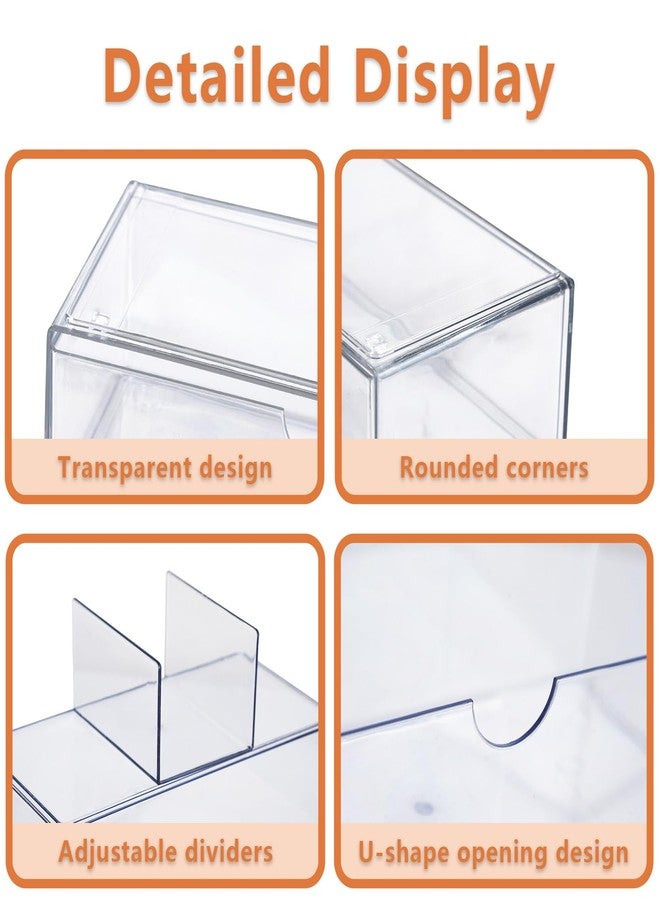 DIBALIYI 1PCS Square Qtip Holder Dispenser, Clear Cotton Ball Holder With Compartments, Stackable Cotton Pad Container, Cosmetic Organizer for Bathroom Canisters Vanity Makeup (1pc separate) - Image 4