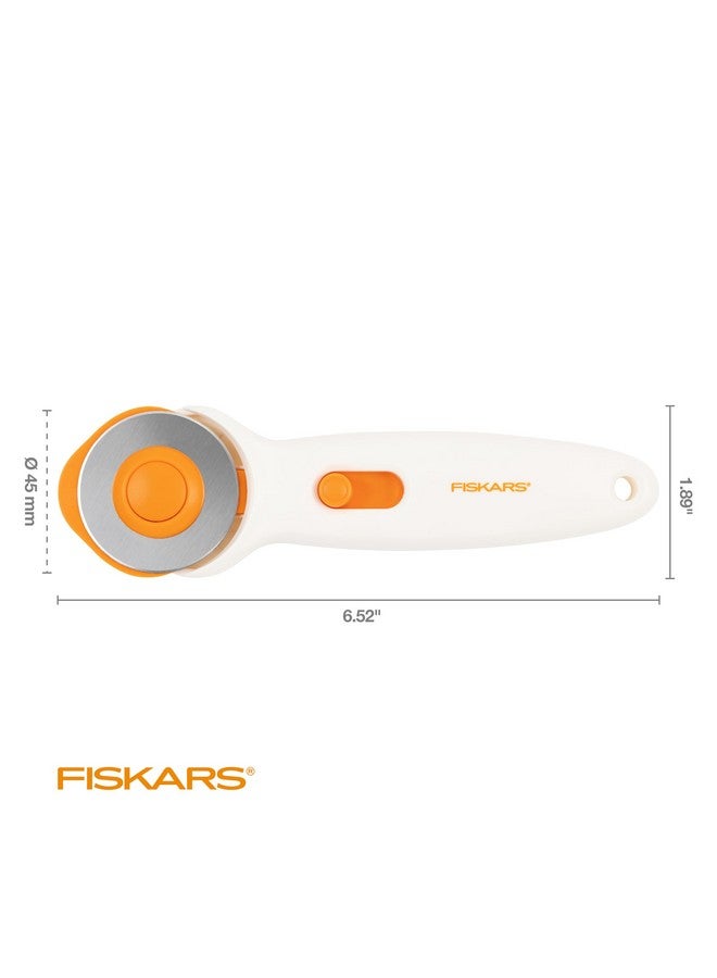 Fiskars 45mm Rotary Cutter for Fabric, Premium Steel Stick Fabric Cutter Cuts Through Multiple Layers, Right and Left Handed, Easy and Safe Blade Change, Arts and Crafts, Sewing and Quilting Tools - Image 2